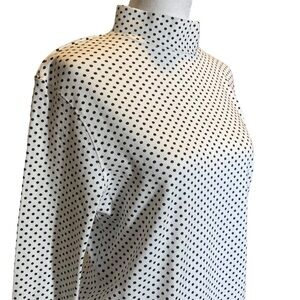 Speculation women's size Medium white with black polka dot mock turtleneck top